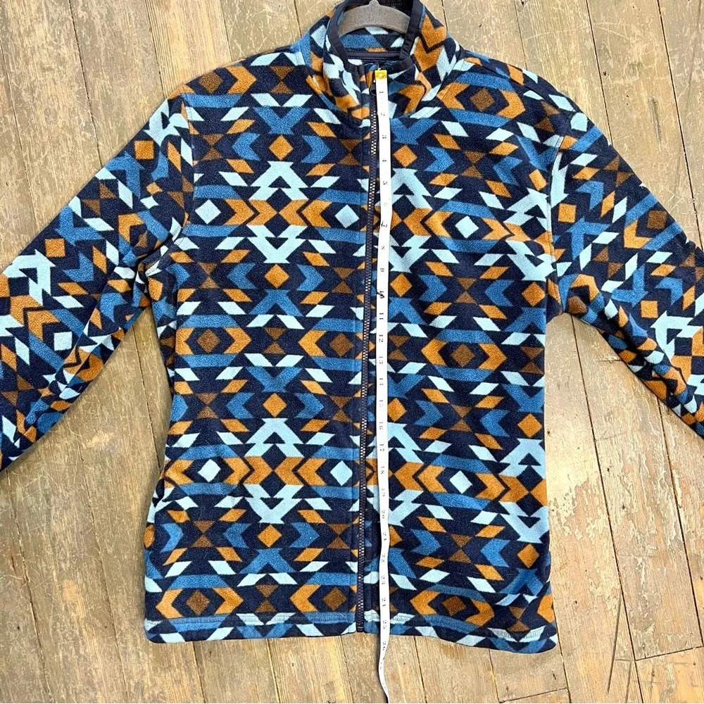 Sonoma Jacket Mens Size Medium Supersoft Arctic Fleece Blue Aztec Full Zipper - Picture 9 of 11